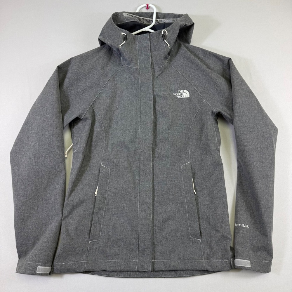 The North Face HyVent 2.5L Rain Jacket Womens XS Grey Waterproof Hooded Shell